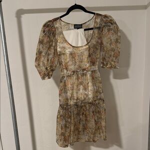 Danielle Bernstein Floral Puff Sleeve Dress